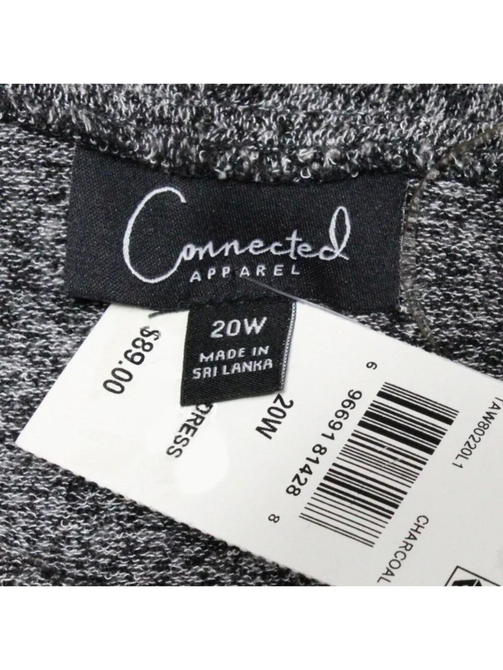 Connected Womens Layered Look Sweater Dress In Gray And Black Size 20W NWT